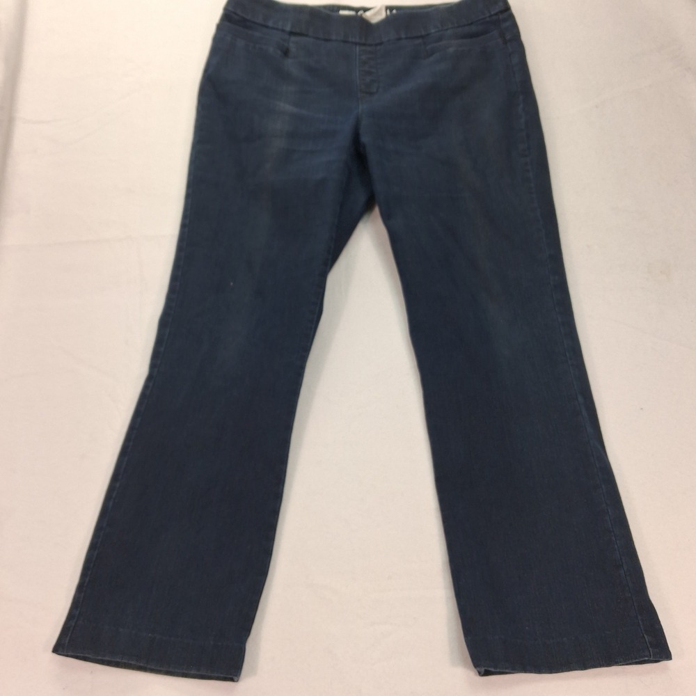 Lee Jeans Women 16 Medium StyleUp Pull-On Dark Blue Stretch Straight EUC